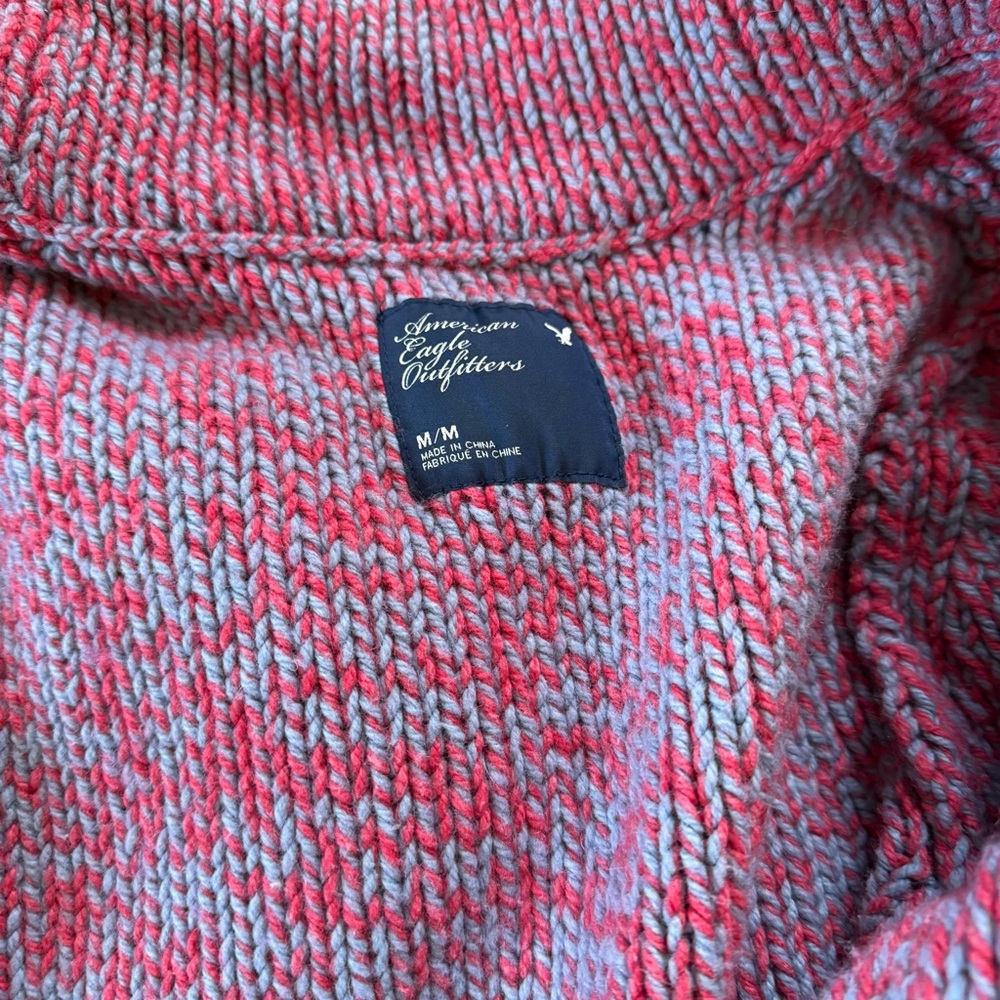 American Eagle Grannycore/Cabincore Hot Pink and Purple Knitted Cardigan - Picture 7 of 7